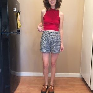 Checkered - gingham high waisted shorts